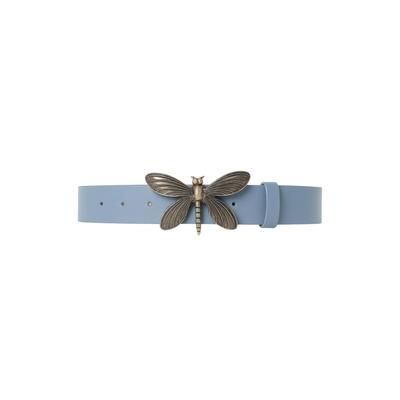 Ledergürtel "Libelle", Damen, Gr. TW85, blau, Leder, COLLEZIONE ALESSANDRO, unifarben, Basic, Gürtel Ledergürtel, aus echtem Leder mit sommerlicher Schließe