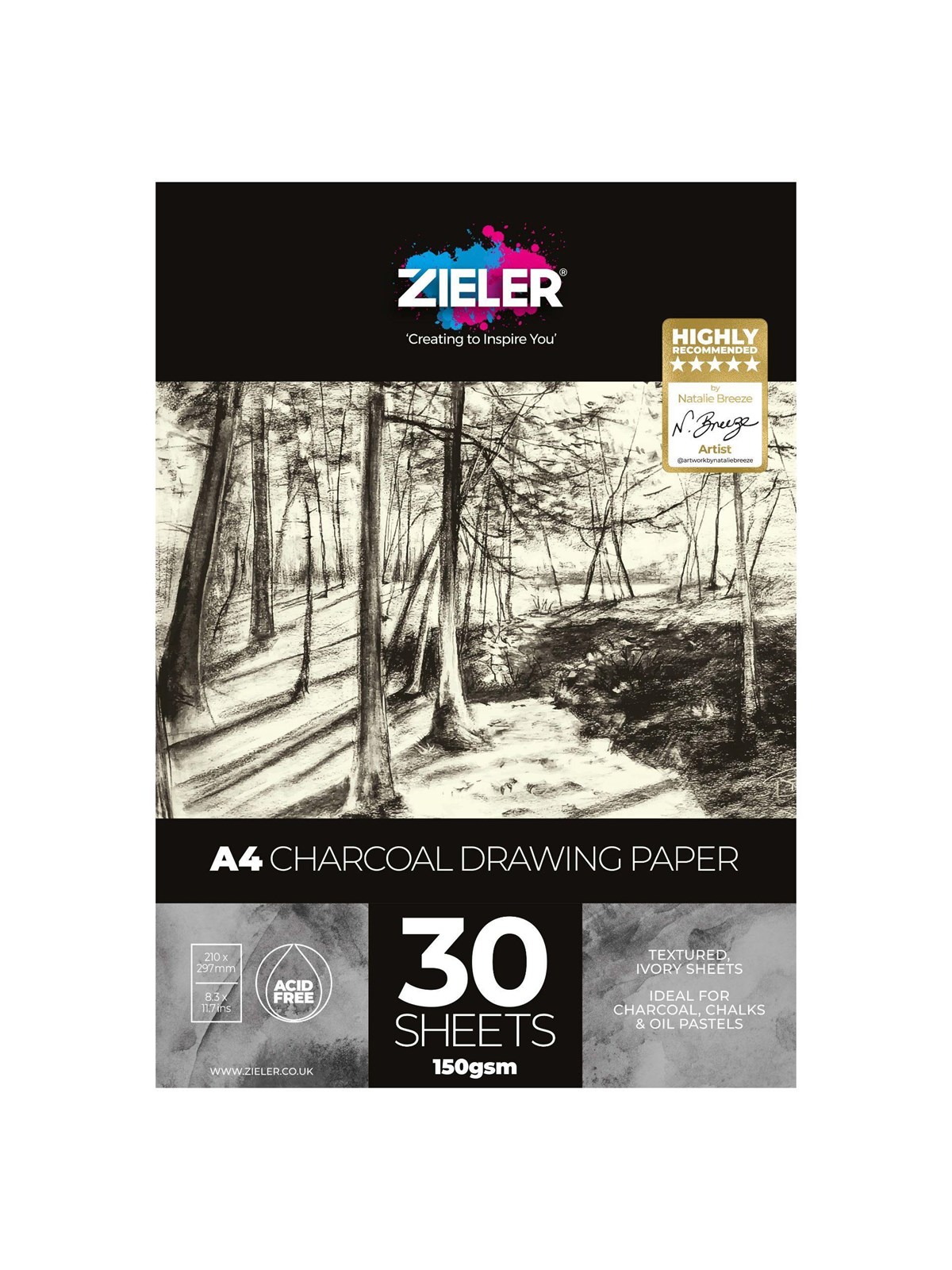 Zieler Drawing pad A4 for charcoal drawing etc.