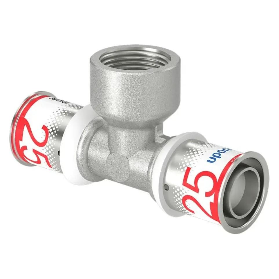Uponor MLC-Press-T-Stück mf. 25-3/4-25 - für Fussbodenheizung und Warmwasser- und Heizkörpersysteme (T-Verbindung) (1070599)