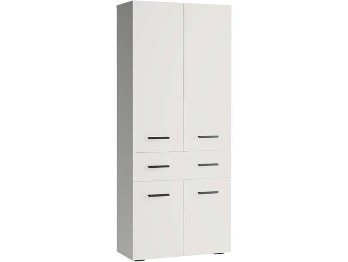 Hochschrank WELLTIME Skara , weiss (weiß), B:76cm H:180cm T:35cm, Holzwerkstoff, Schränke, Hochschrank, mit drei variablen Einlegeböden
