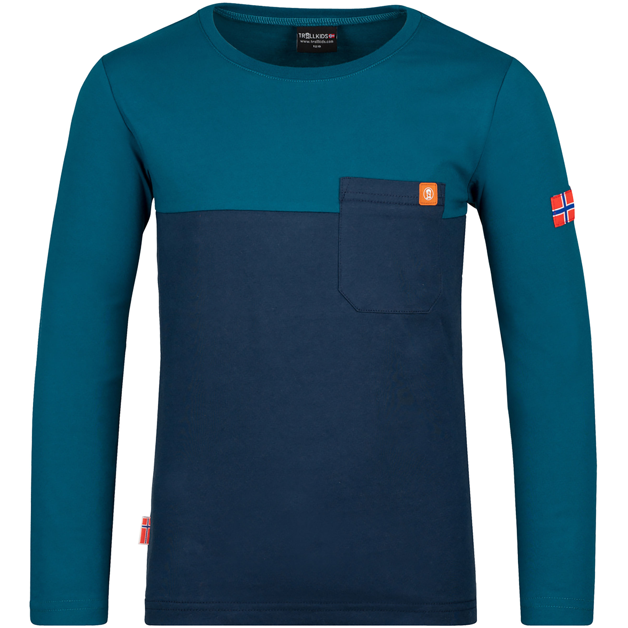 Trollkids Bergen Kinder Longsleeves blau Größe 128 Trekking Hautfreundlich