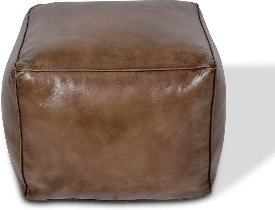 Rio 71 cm W Ottoman Dark Brown Genuine Leather 49cm H X 71cm W X 71cm D