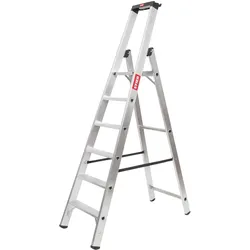 Stier, Leiter + Gerüst, Stufen Stehleiter Premium 6 Stufen einseitig begehbar (117 cm)