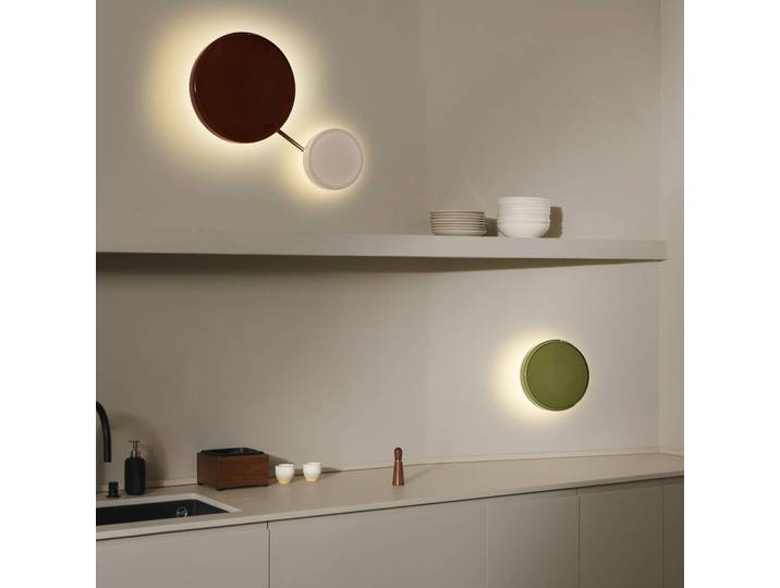 Design wandlamp Caramel, dimbaar, groen, Woon-/ Eetkamer, Glas, Design, Wandlamp design