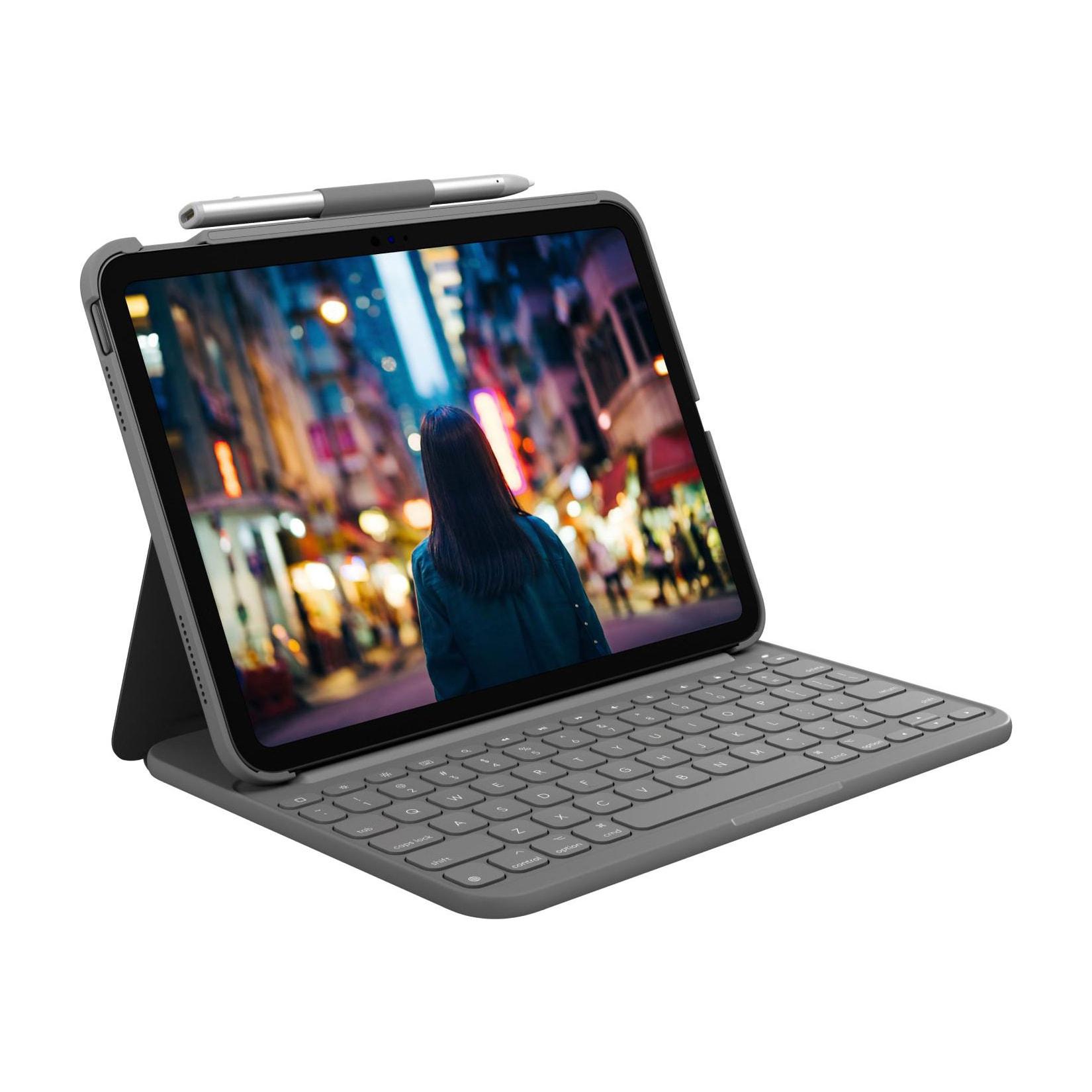Logitech Slim Folio für iPad 10.Generation Oxford Grey Tablet-Tastatur mit Bookcover