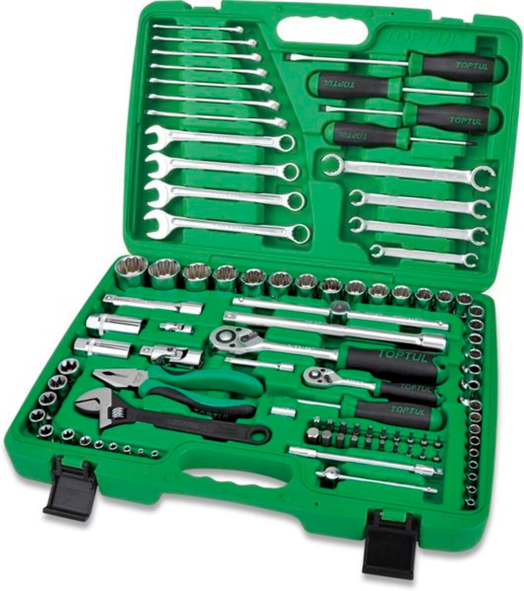 Werkzeugkasten TOPTUL 1/4 zoll 1/2 zoll 97 teilig (Stecknuss 12-kant)