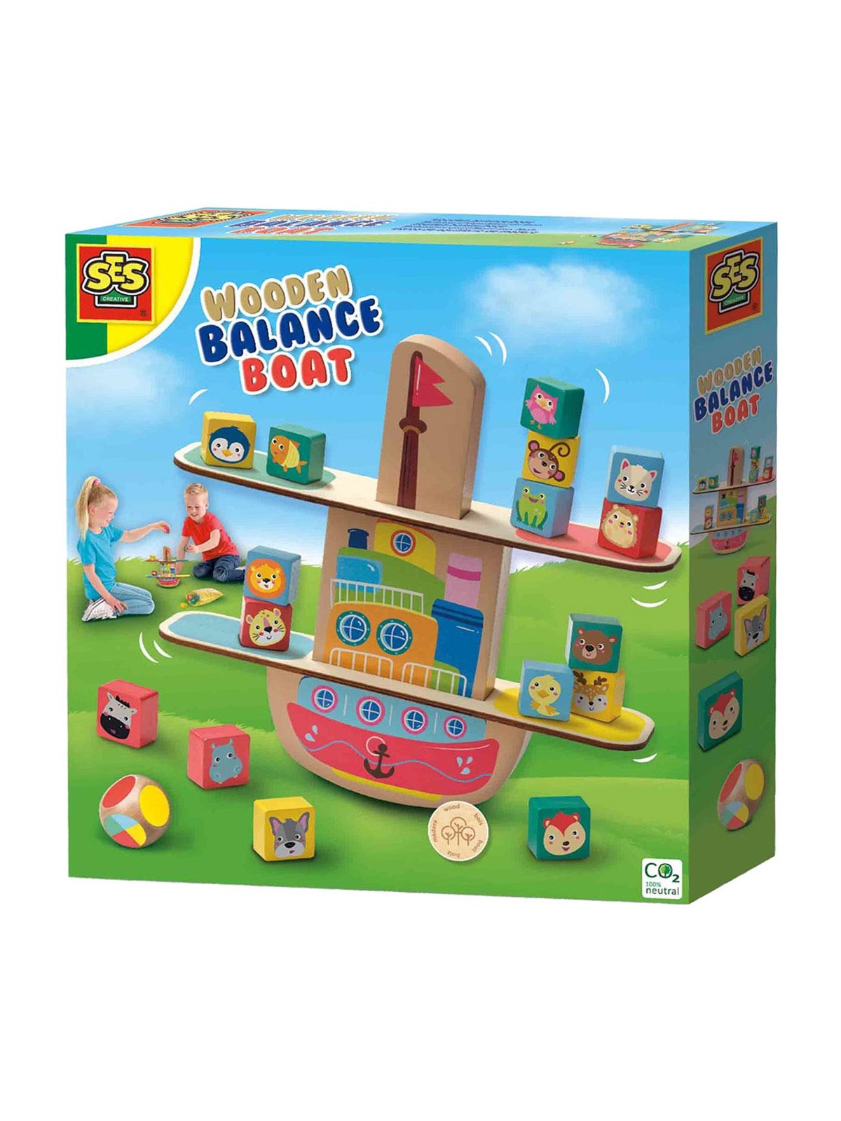 SES Creative Wooden Balance Boat