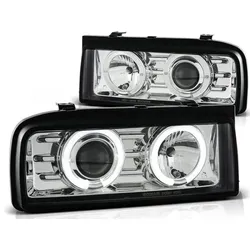 LED Angel Eyes Scheinwerfer passend für VW Corrado 88-95 chrom