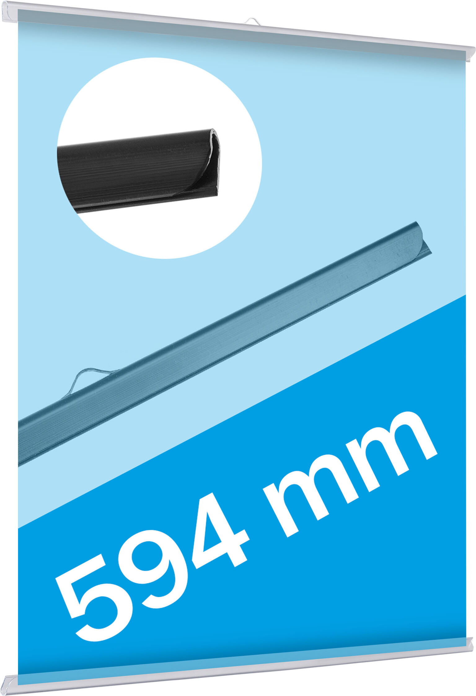 SPRINTIS 1 Profilo porta poster, plastica 1 gancio   trasparente   594 mm