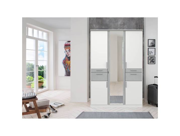 home24 Draaideurkast II 135cm wit/wit/lichtgrijs