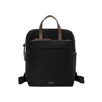 Rucksack TAMARIS "Rucksack TAS Margitta", Damen, Gr. B/H/T: 26cm x 35cm x 13cm, schwarz (schwarz 100), Polyurethane, Rucksäcke Rucksack