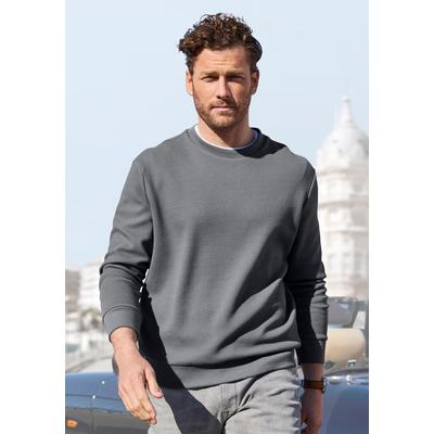 Sweatshirt JOHN DEVIN "aus Struktur-Qualität, relaxed fit", Herren, Gr. XXL (60/62), grau, Obermaterial: 83% Baumwolle, 16% Polyester, 1% Elasthan, unifarben, relaxed fit, Rundhals, angesetztes Bündchen, Sweatshirts Sweatshirt, in Struktur-Qualität,...