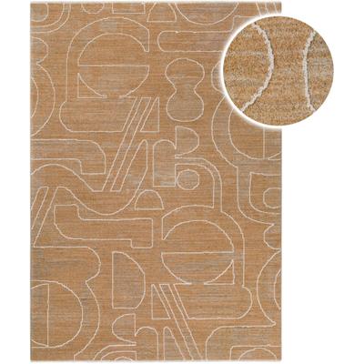 Teppich ESPRIT "Beatle-B", beige (braun multi), B:160cm H:15mm L:230cm, Polyester, Teppiche, Teppich, Kurzflor, grafisches Design, Hoch-Tief-Effekt, waschbar, Jute-Rücken
