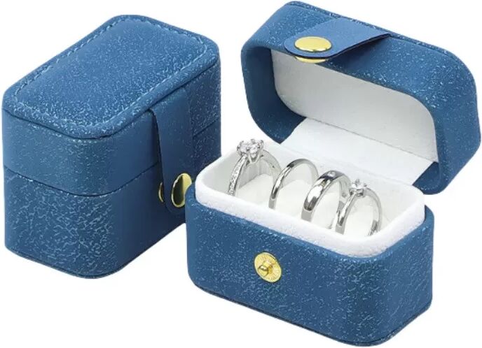 INF Kleine Schmuckschatulle für Ringe, Ohrringe und Halsketten Blau