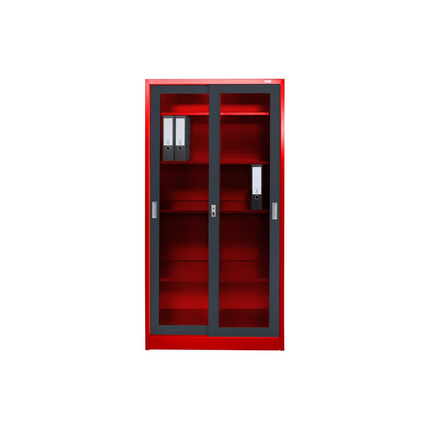 Aktenschrank St. Petersburg rot dunkelgrau