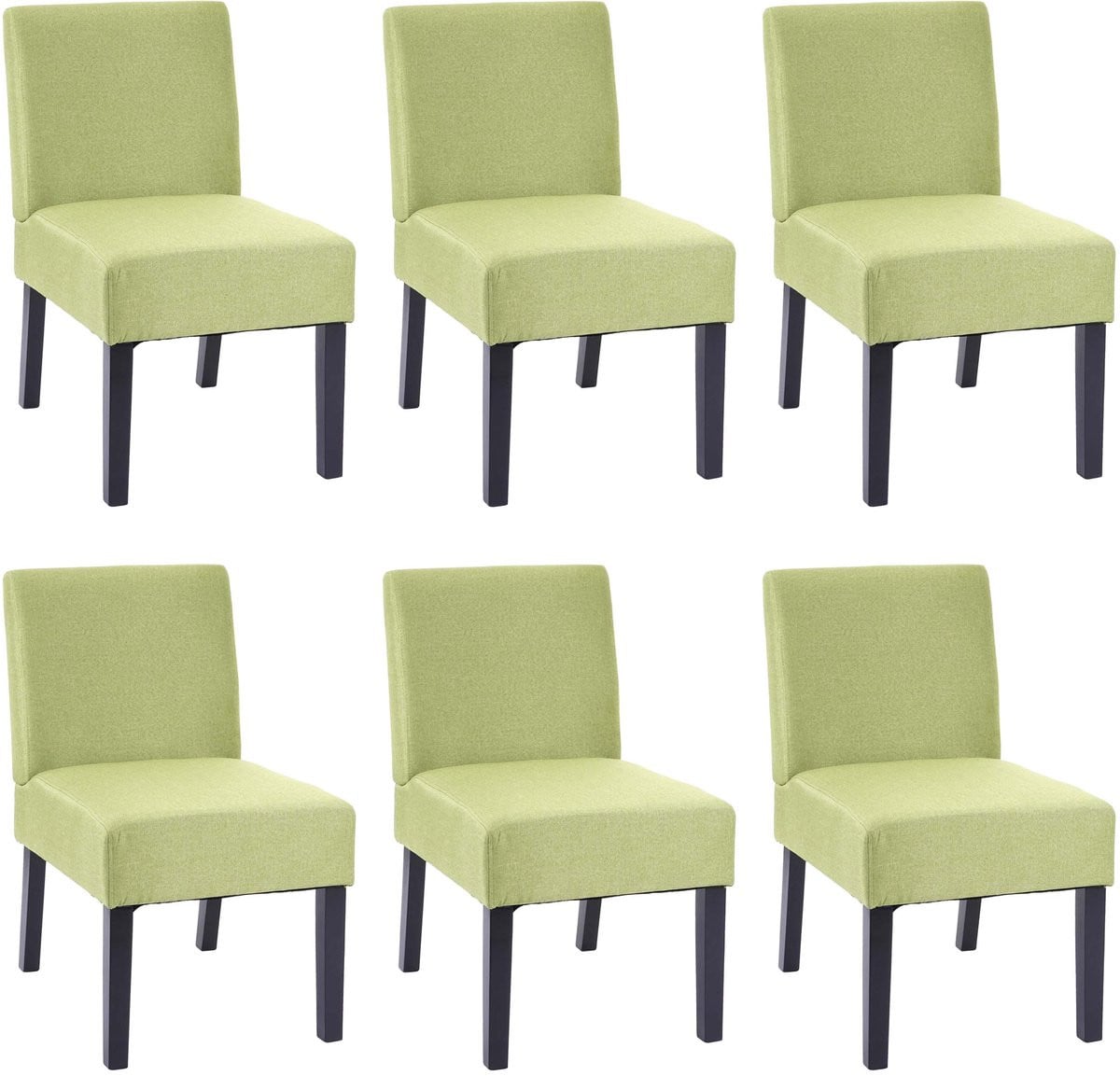 Set van 6 MCW eetkamerstoelen MCW-F61 in groen textiel