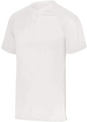 Augusta Sportswear AG1565 Athletic Attain Wicking Two-Button Baseball Jersey T-Shirt in White size 5XL   Polyester 1565