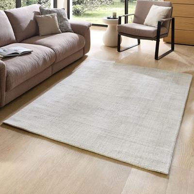 Teppich THEKO "Boston UNI", beige, B:170cm H:13mm L:240cm, Viskose, Teppiche, Teppich, Handwebteppich, meliert, weiche Qualität, 60% Viskose, handgewebt
