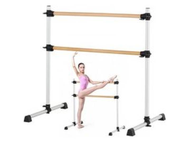 VEVOR Ballettstange Tanzstange freistehende Doppelstange, höhenverstellbare (170-1165 mm) Stretchstange aus Holz für Ballettübung, Gleichgewichtstraining, Entspannungsübungen, Fitnessstudio