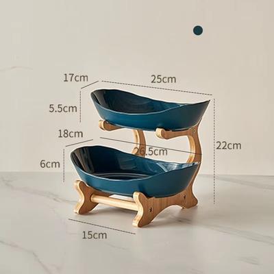 Inspired Finds 2 3 Tier Snack Serving Tray Fruit Plate Modern Candy Dish Dessert Stand For Home green2tiers