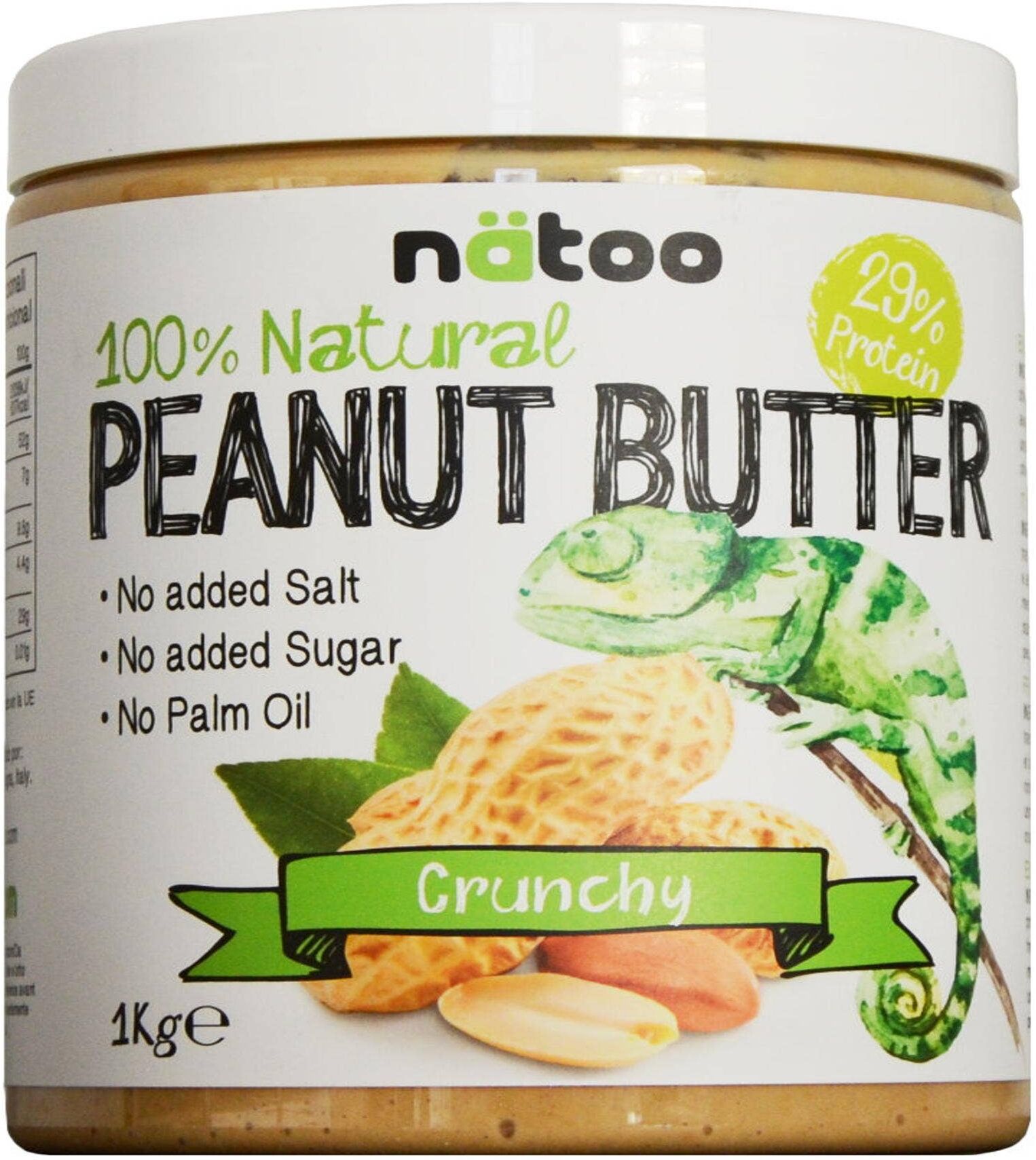 NATOO 100% Natural Peanut Butter Crunchy 1000 Grammi 