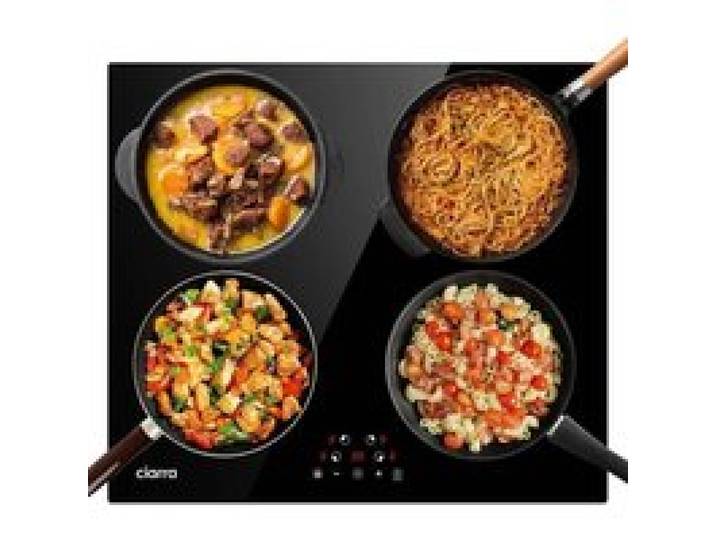 CIARRA Plaque Induction 6000W 4 Zones 9 Puissance Minuterie Table de Cuisson Vitrocéramique 59cm