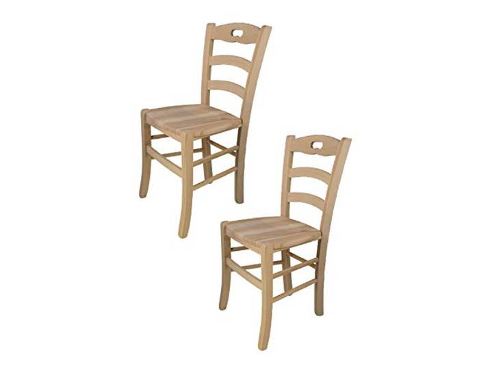 t m c s Tommychairs - 2er Set Stühle Savoie für Küche und Esszimmer, robuste Struktur aus poliertem Buchenholz, unbehandelt und 100% natürlich, Sitzfläche aus poliertem Holz