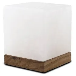 Beleuchteter Salzkristall KUBUS, White Line