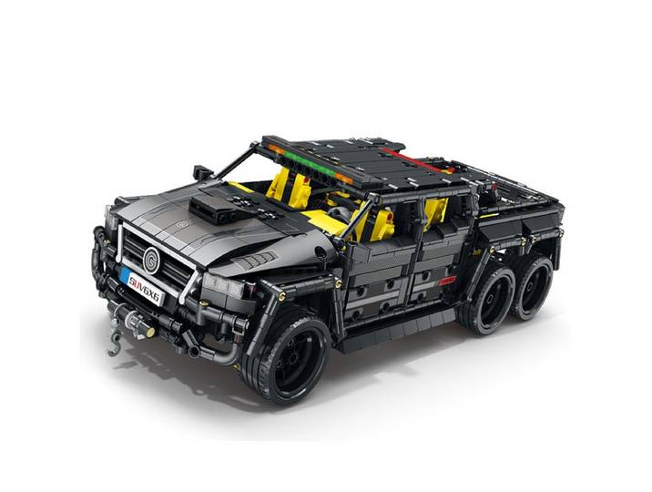 Reobrix 11001-D Spielbausteine, (Klemmbausteinset, 2162 St., Ferngesteuerter Geländewagen Klemmbaustein Set), Geländewagen mit 6WD Antrieb und App Steuerung