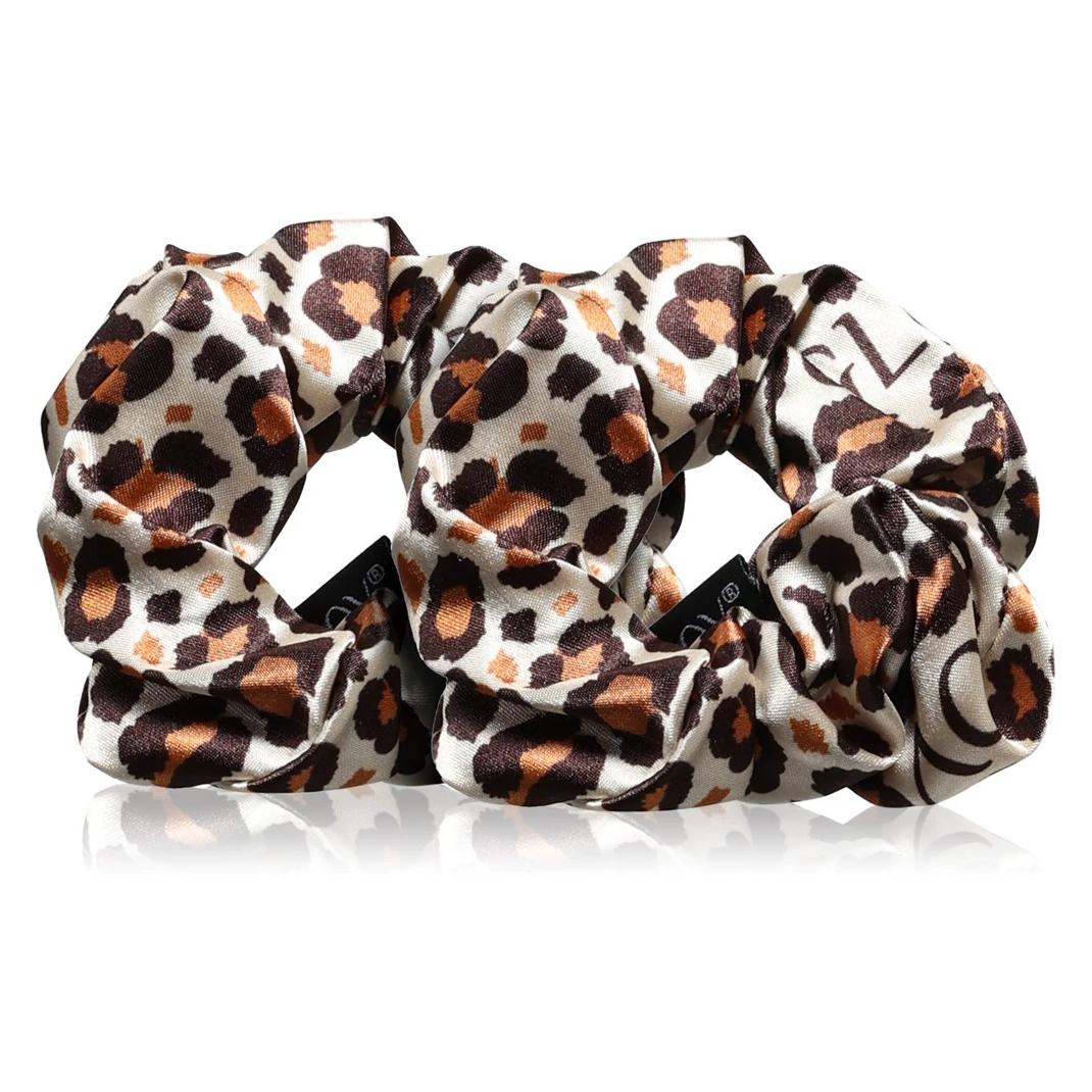 Glov Satin Scrunchies Satin Hair Ties M Cheetah 2 Pieces (Haargummi Set) (65610300)
