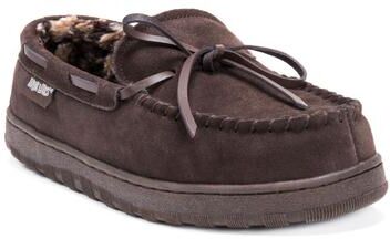 MUK LUKS Paul Printed Berber Suede Moccasin - Mens 10 Brown Slipper Medium