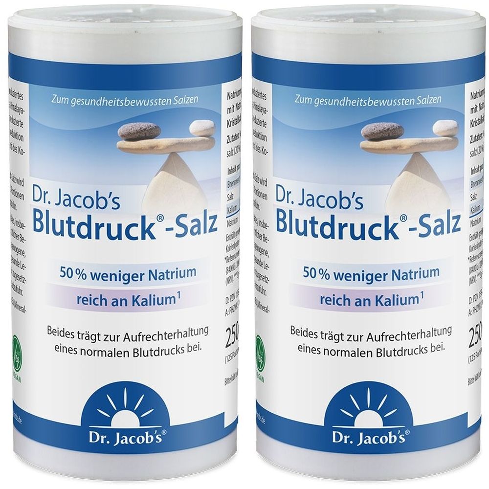 Blutdruck-Salz Dr.Jacob's 2x 2x250 g Salz