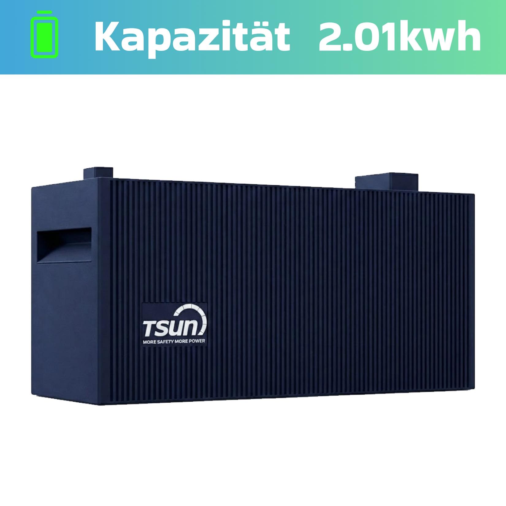 TSUN SOLARCAN Erweiterungsspeicher TSOL-DB2000Lite 2 kWh Solarspeicher LiFePO4, IP65, 2400 W PV Eingang, DC-gekuppelte Batterie für Balkon, Dach & Haus, Solarakku