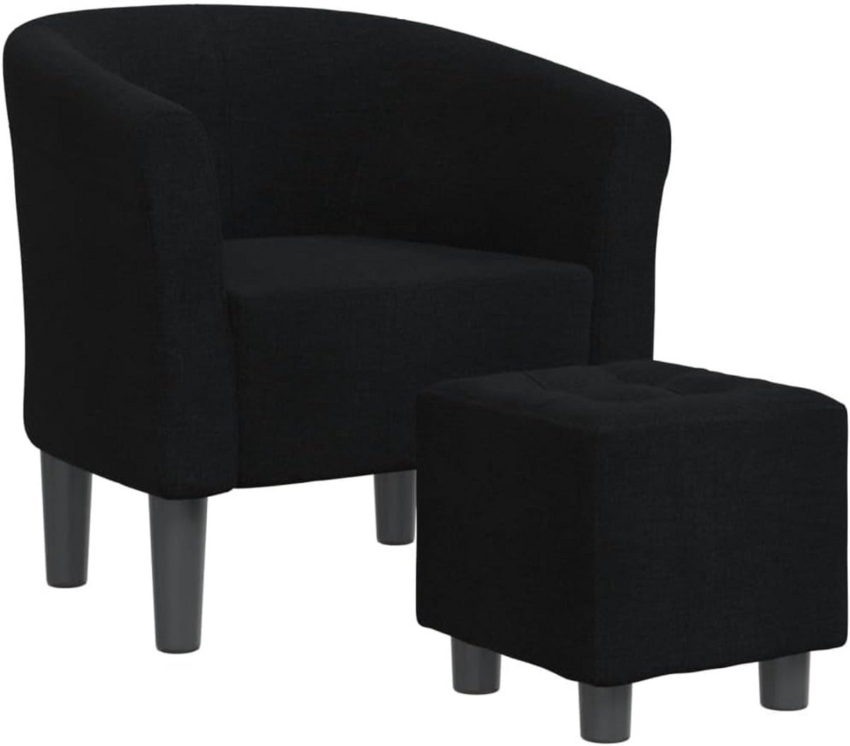 Moderne lounge tub fauteuil voor volwassenen in zwart stof