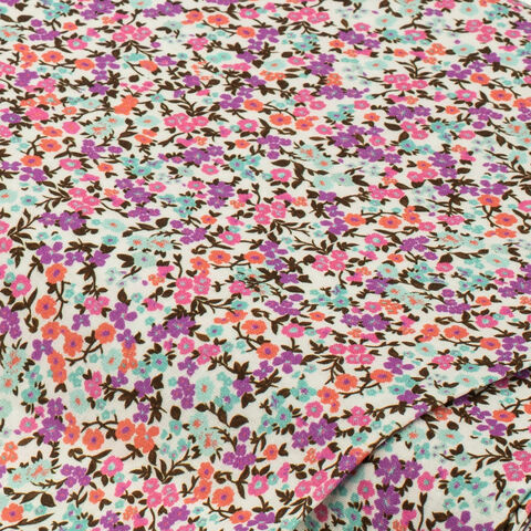 Viskose-Leinen "Blümchen", weiß-color