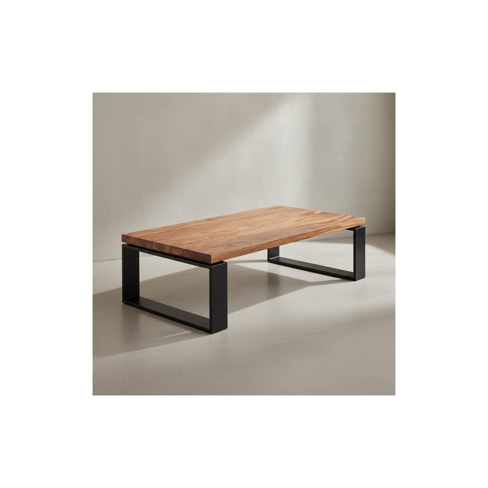KADIMA DESIGN Industrial Couchtisch, Holz und Metall, 115x60 cm, Einzigartige Holzmaserung.