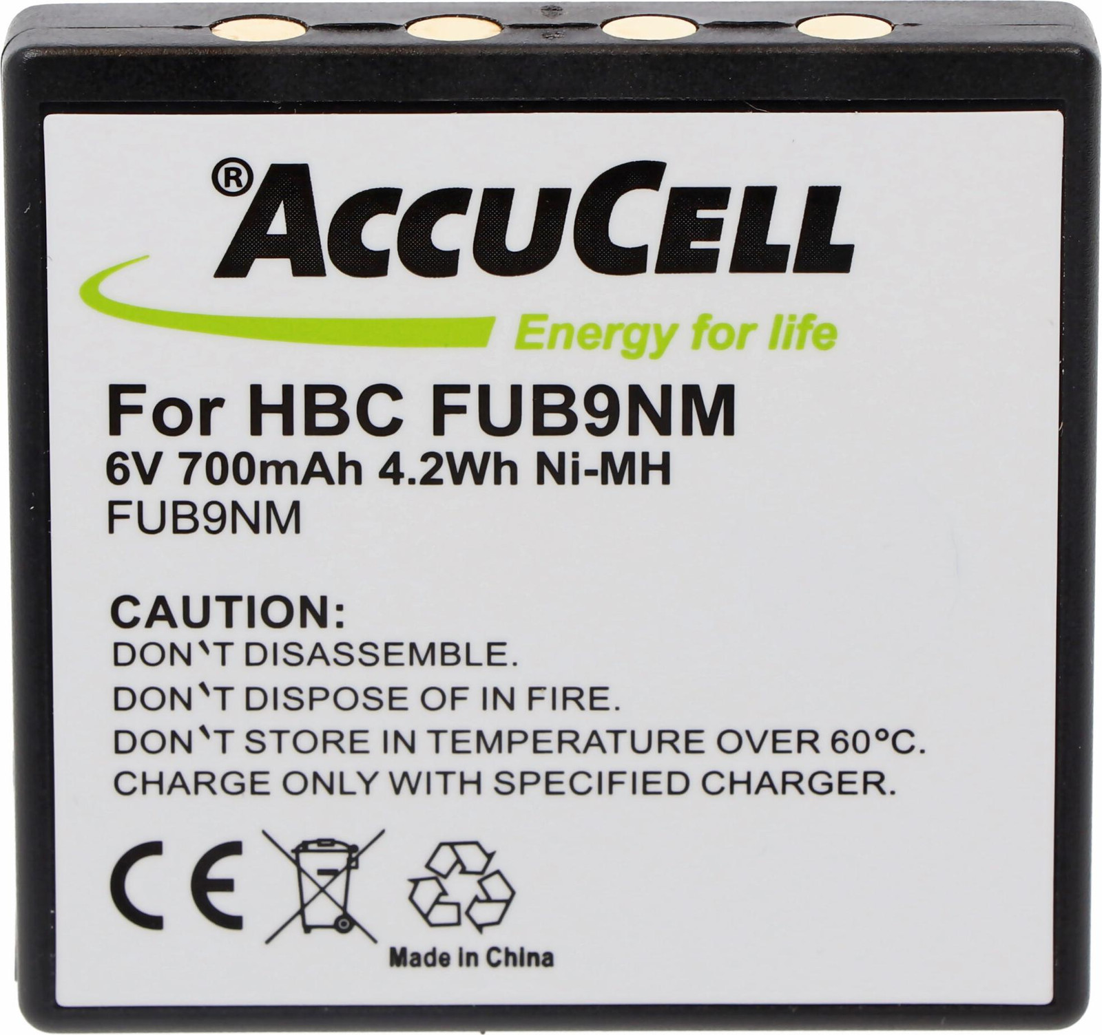 AccuCell HBC FUB9NM vervangende batterij type BA209000, 209060, BA209061