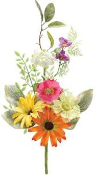 Melrose International Mixed Spring Floral Spray (Set of 2)