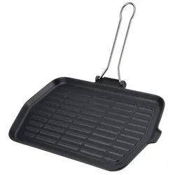 Ilsa Dietella Rechteckige Grillpfanne aus Gusseisen, Schwarz, Cm 36x23