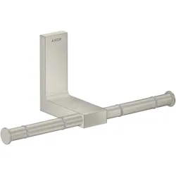 hansgrohe AXOR UNIVERSAL Rectangular Toilettenpapierhalter, Metall, doppelt, 42657800, Farbe: Edelstahl-Optik
