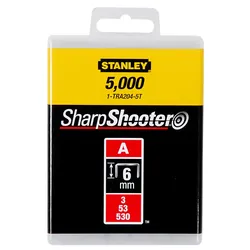STANLEY Klammern Typ A 6 mm 1000 St. für Elektro- u. Handtacker Typ A stabile Verpackung - 1-TRA204T