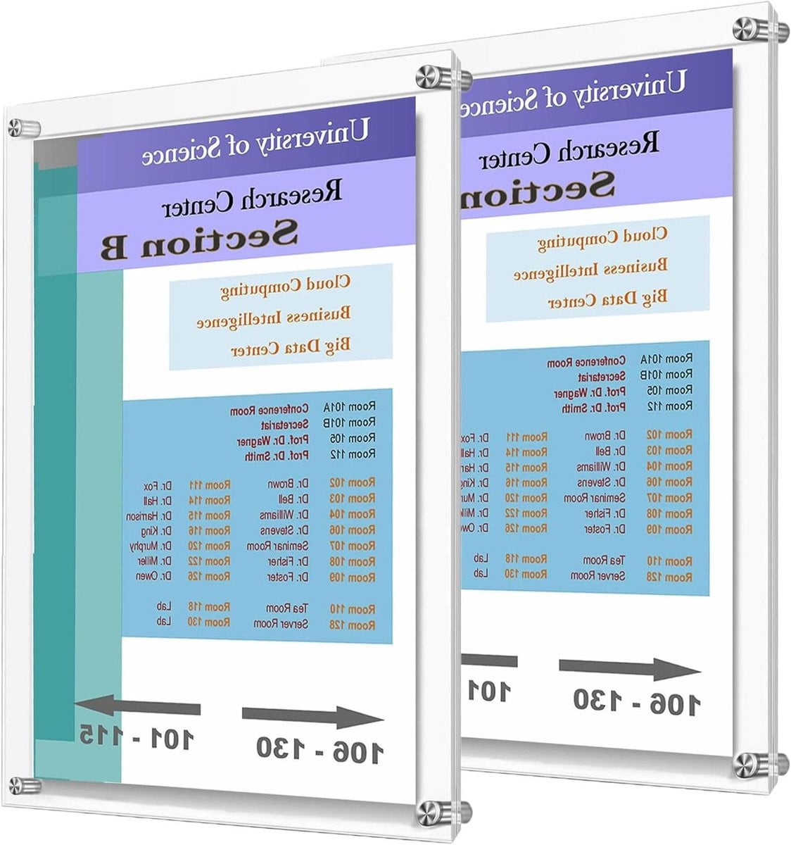 Acryl Posterlijsten Wanddisplay Frame voor A2 Formaat - Kristalhelder Dubbel Paneel - Transparant