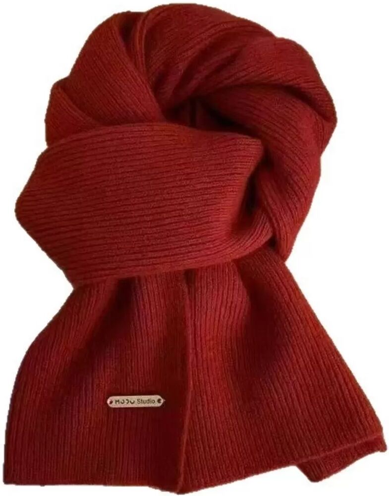 INF Écharpe élégante en polyester tricoté : épaisse, chaude et polyvalente Rouge