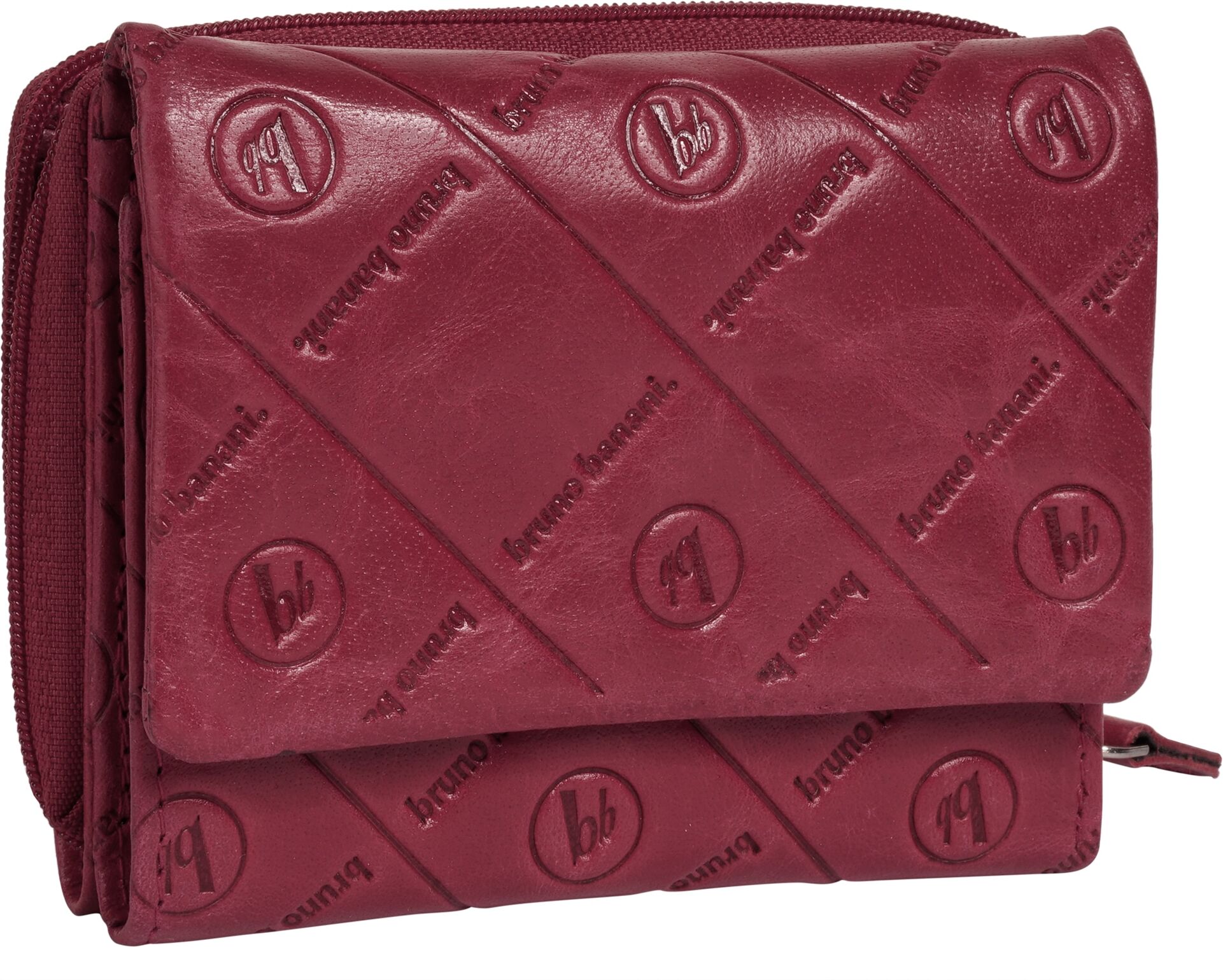 Geldbörse BRUNO BANANI "BRUNO BANANI Damen echt Leder", Damen, pink, Leder, leicht glänzend, unifarben, Kleinlederwaren Geldbörse, echt Leder