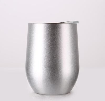 KitchenCuration Portable Insulated Wine Cup Silver