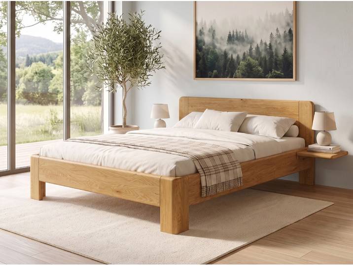 Eichenbett „Niklas“ 160 x 210 cm Massivholz Eiche