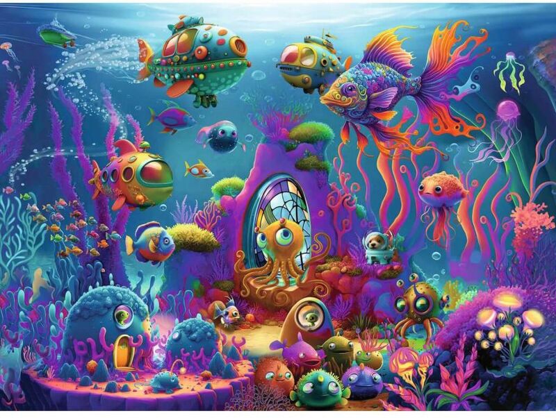 Ravensburger Puzzle 150 pièces XXL - Aliens sous l'eau
