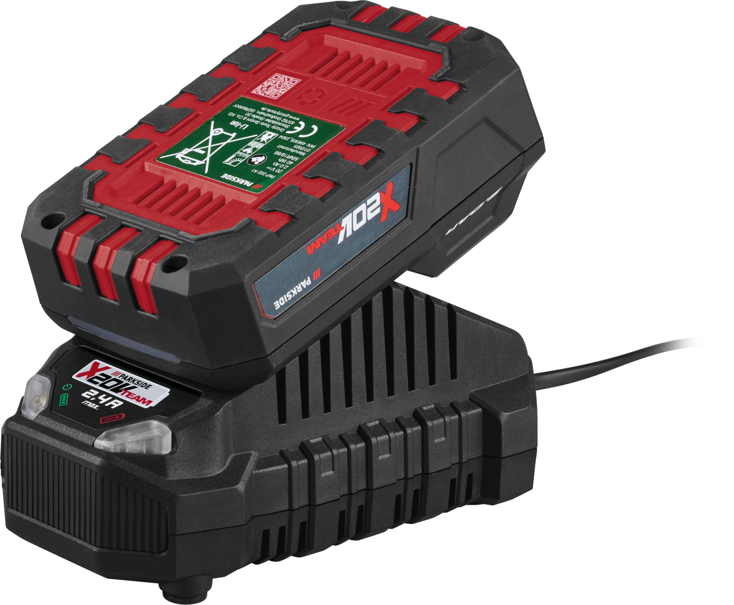PARKSIDE® 20 V / 2 Ah Akku »PAP 202 A1« + 20 V / 2,4 A Akku-Ladegerät »PLG 20 C1«