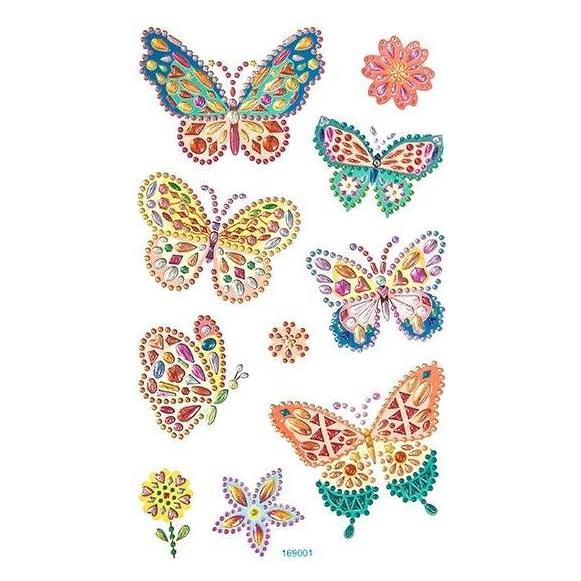 Dalprint Aufkleber mit Kristallen Schmetterlinge 10 Stk (10 Sticker) (58220858)