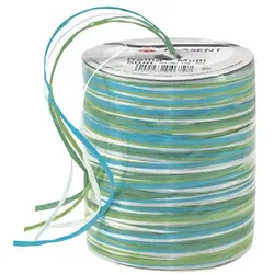 PRÄSENT Bastband »Raffia-Multicolour« türkis, 0.3 cm